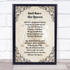 National Anthem God Save The Queen Vintage Royal Emblem Wall Art Print