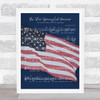 America National Anthem Patriotic Music Sheet USA Flag Wall Art Print