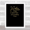 Wales I Am Devoted Quote Gold On Black Wall Art Print