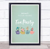 Flowers In The Teapots Blue Welcome Tea Personalised Event Party Decoration Sign