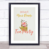 Flowers In The Gold Teapot Welcome Tea Personalised Event Party Decoration Sign