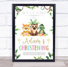 Jungle Baby Animals Name & Date Christening Personalised Event Party Sign