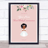 Dark Skin Girl First Holy Communion Personalised Event Party Decoration Sign