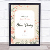 Pretty Pink Floral Welcome To Hen Personalised Event Party Decoration Sign