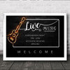 Live Music Acoustic Open Mic Sessions Guitar Personalised Event Party Sign