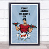 Man Red T Shirt Dumbbells Comic Its Daddy's Gym Room Personalised Wall Art Sign