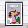 Dark Skin Large Female Pose Yoga Gym Space Room Personalised Wall Art Sign