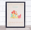 One Legged Pigeon Pink Hair Yoga Gym Space Room Personalised Wall Art Sign