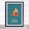 One Legged Pigeon Blue Yoga Gym Space Room Personalised Wall Art Sign
