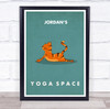 Cat Stretch Yoga Gym Space Room Personalised Wall Art Sign