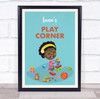 Child Glasses Building Play Corner Room Personalised Wall Art Sign