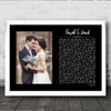 Black Landscape Script Rectangle Wedding Photo Any Song Lyric Wall Art Print