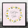 Sonny And Cher I Got You Babe Daisy Floral Wreath Square Music Song Lyric Wall Art Print