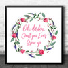 Taylor Swift Never Grow Up Pink Rose Wreath Square Music Song Lyric Wall Art Print