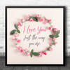 Barry White Just The Way You Are Rose Floral Wreath Square Art Print