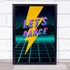 Let's Dance David Bowie Uv Words Retro Lightening Bolt Music Song Lyric Wall Art Print