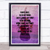 Jimi Hendrix Purple Haze Floral Purple Guitar Music Song Lyric Wall Art Print