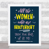 Destiny's Child Independent Women Typography Music Song Lyric Wall Art Print