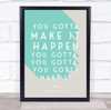 Oasis Cigarettes And Alcohol Teal 3D Effect Music Song Lyric Wall Art Print