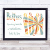 The Beatles Let It Be Hippie Colour Burst Music Song Lyric Wall Art Print