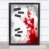 U2 Sunday Bloody Sunday Red Smoke Music Song Lyric Wall Art Print