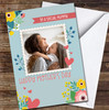 Your Photo Green Flowers Personalised Mother's Day Card