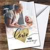 Full Frame Your Photo Golden Love Heart Personalised Mother's Day Card