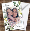 Gold Detail Leaves Your Photo Love You Personalised Mother's Day Card