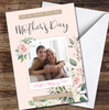 Light Pink Flowers Your Photo Mum Personalised Mother's Day Card