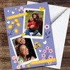 Your Photo With Hearts Purple Personalised Mother's Day Card