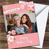 Your Photo Pink Flowers Personalised Mother's Day Card