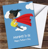 Dark Skin Cartoon Flying Women Mummy To Be Personalised Mother's Day Card