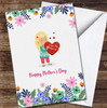 Blonde Hair Girl With Red Hearts In Hands Personalised Mother's Day Card