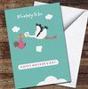 Stork And Dark Skin Baby Mummy To Be Personalised Mother's Day Card