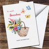 Watercolour Bag With Flower Grandma Personalised Mother's Day Card