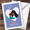 Dark Skin Mother Hugging Her Son Personalised Mother's Day Card