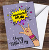 You Rock Hand Purple Background Personalised Mother's Day Card