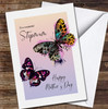 Colourful Butterflies Stepmum Personalised Mother's Day Card
