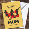 Woman Superhero Silhouette Personalised Mother's Day Card