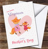 Fox Mum With Baby Stepmum Personalised Mother's Day Card