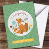 Fox Mum With Baby Green Personalised Mother's Day Card