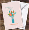 Orange Flowers In Glass Personalised Mother's Day Card
