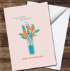 Orange Flowers In Glass Personalised Mother's Day Card