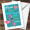 Flamingo Mum With Baby Personalised Mother's Day Card