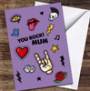 Rock And Roll Elements Personalised Mother's Day Card