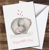 Mum And Baby Elephant Personalised Mother's Day Card