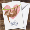 Sloth Mum With Baby Personalised Mother's Day Card