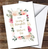 Loving Thoughts Pink And White Flowers Frame Personalised Mother's Day Card