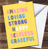 Typographic Yellow Mother Description Personalised Mother's Day Card