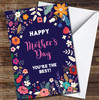 You're The Best Flowers Dark Blue Personalised Mother's Day Card